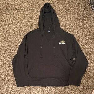 Old Navy Black V Neck Hoodie with Logo
